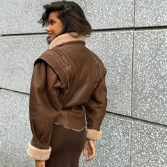 Kaerwx | Women’s Fur All-In-One Jacket – Nordic Retro Warm Winter Coat