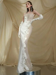 Kaerwx | Women’s Light French Wedding Dress White Luxurious Engagement Gown