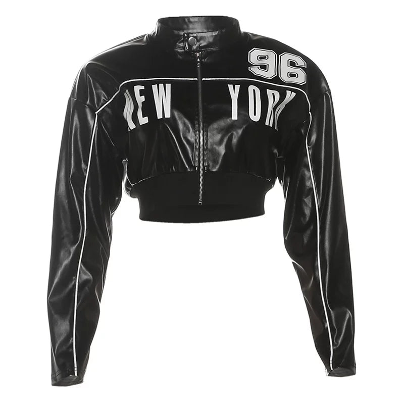 Kaerwx | Women’s Hip Hop Motorcycle Jacket Street Style Long Sleeve Outerwear