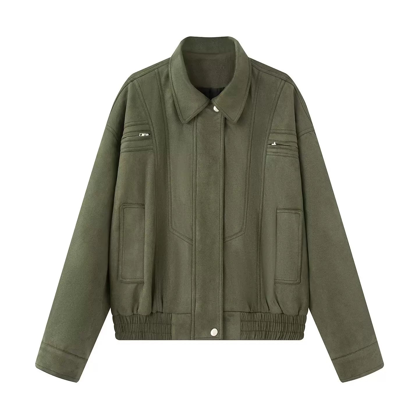 Kaerwx | Women’s Suede Pilot Jacket – Loose Casual Street Style Short Coat