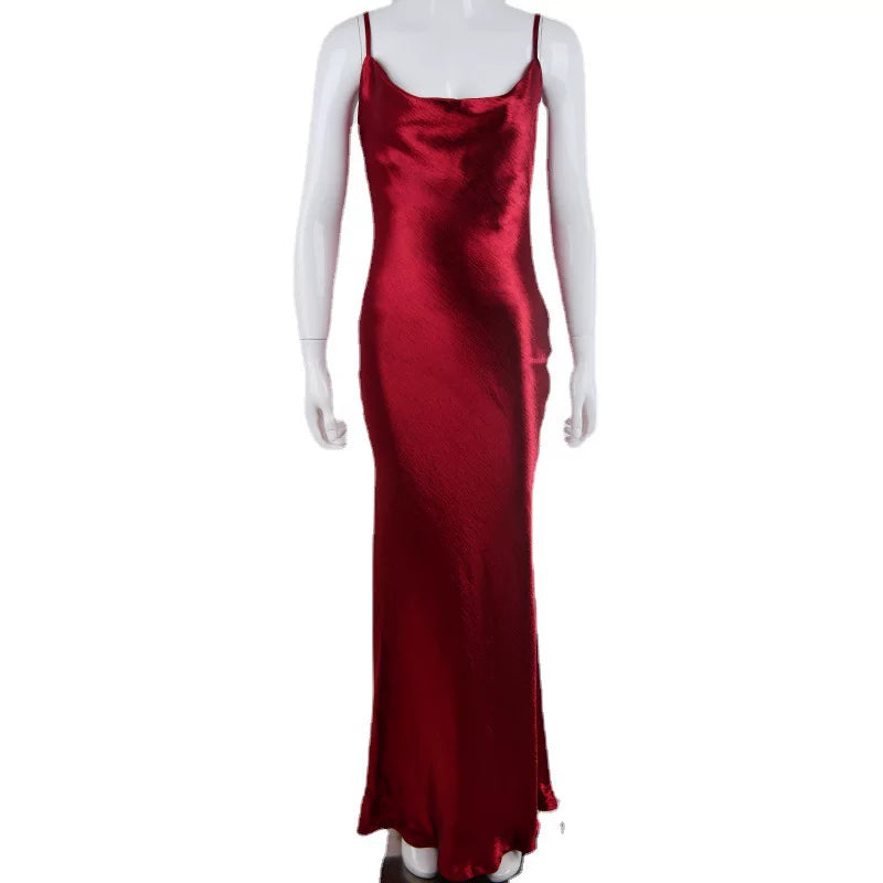 Kaerwx | Strapless Lace-Up Fishtail Mid-Length Dress for Women