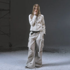 Kaerwx | Women’s White Slim Retro Jacket – Punk Zipper Short Coat