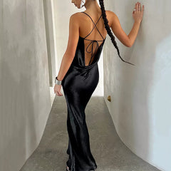 Kaerwx | Strapless Lace-Up Fishtail Mid-Length Dress for Women