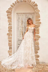 Kaerwx | Women’s One-Shoulder Light French Wedding Dress Elegant Bridal Gown