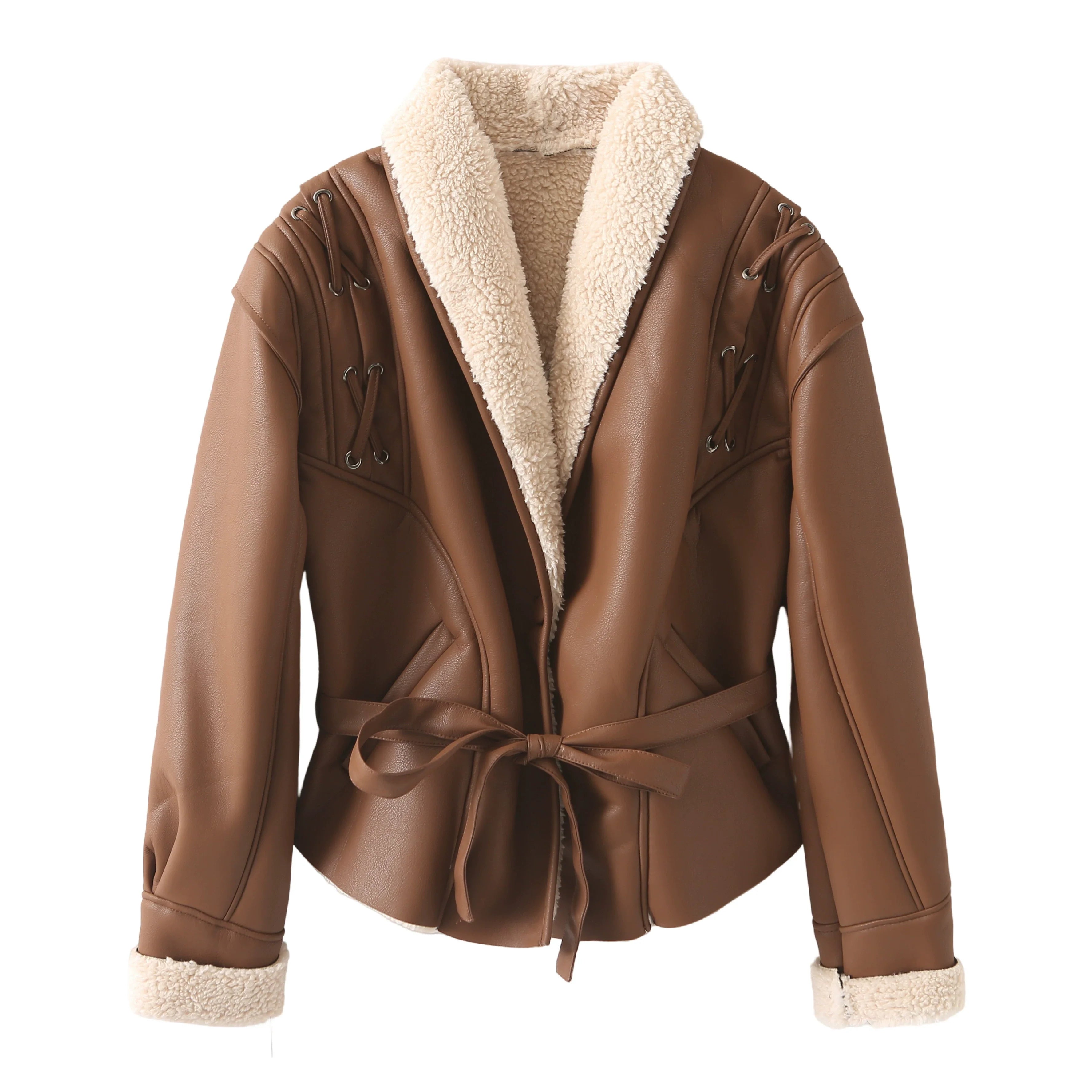 Kaerwx | Women’s Fur All-In-One Jacket – Nordic Retro Warm Winter Coat