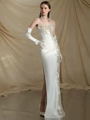 Kaerwx | Women’s Light French Wedding Dress White Luxurious Engagement Gown