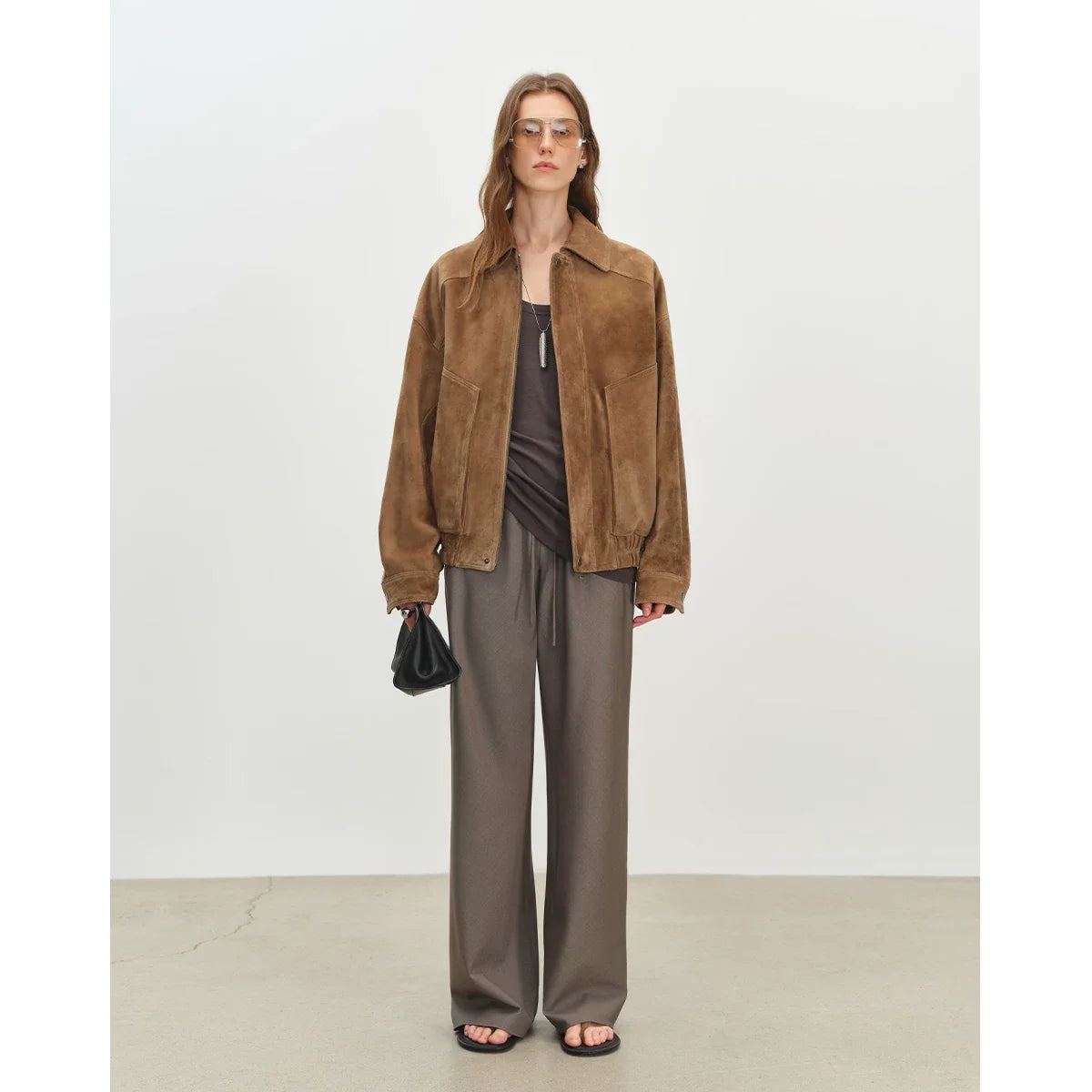 Kaerwx | Women’s Imported Suede & Sheepskin Jacket – Retro European Leather Coat