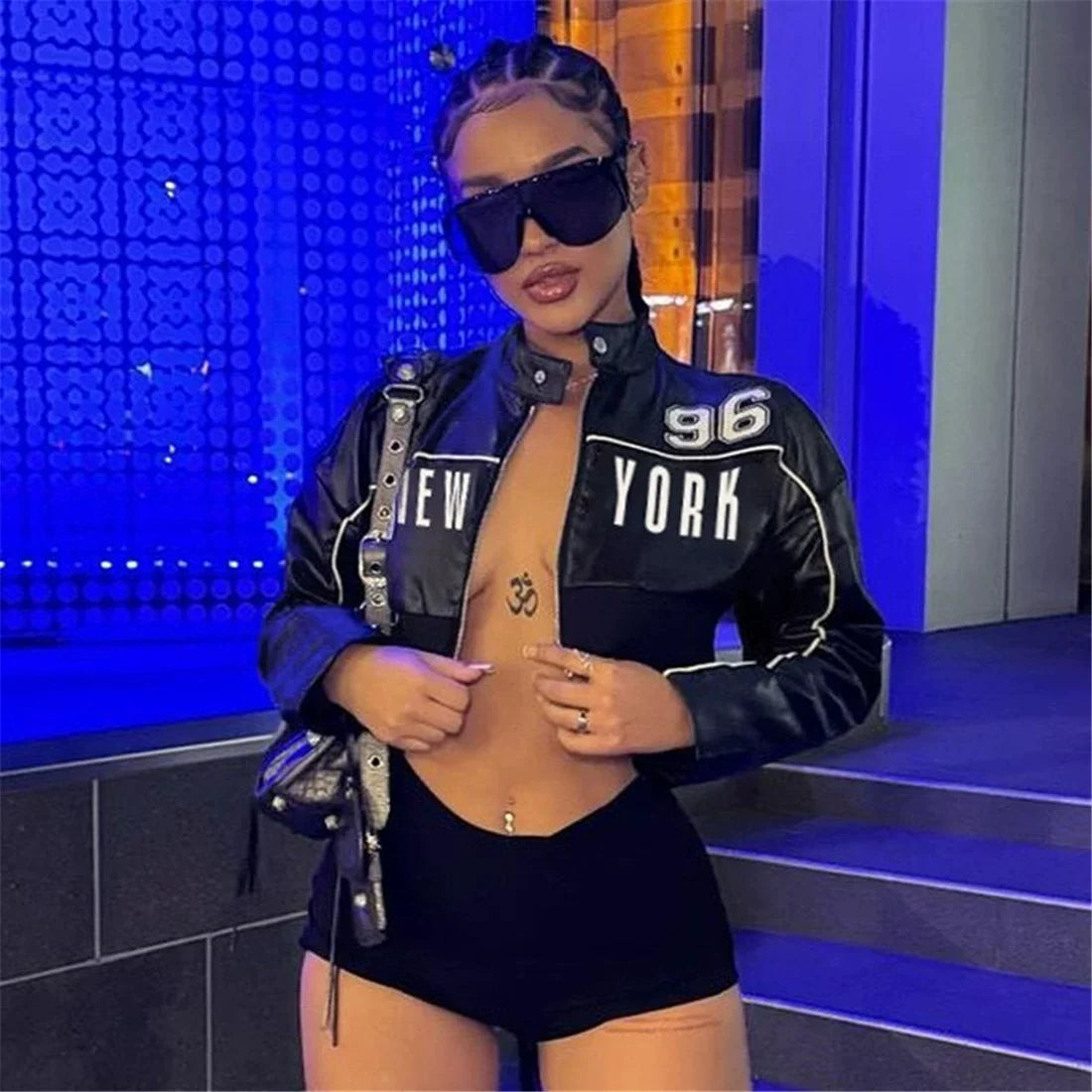 Kaerwx | Women’s Hip Hop Motorcycle Jacket Street Style Long Sleeve Outerwear