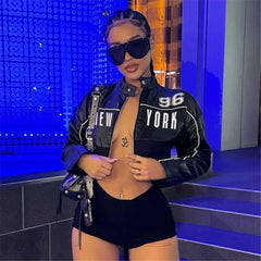 Kaerwx | Women’s Hip Hop Motorcycle Jacket Street Style Long Sleeve Outerwear