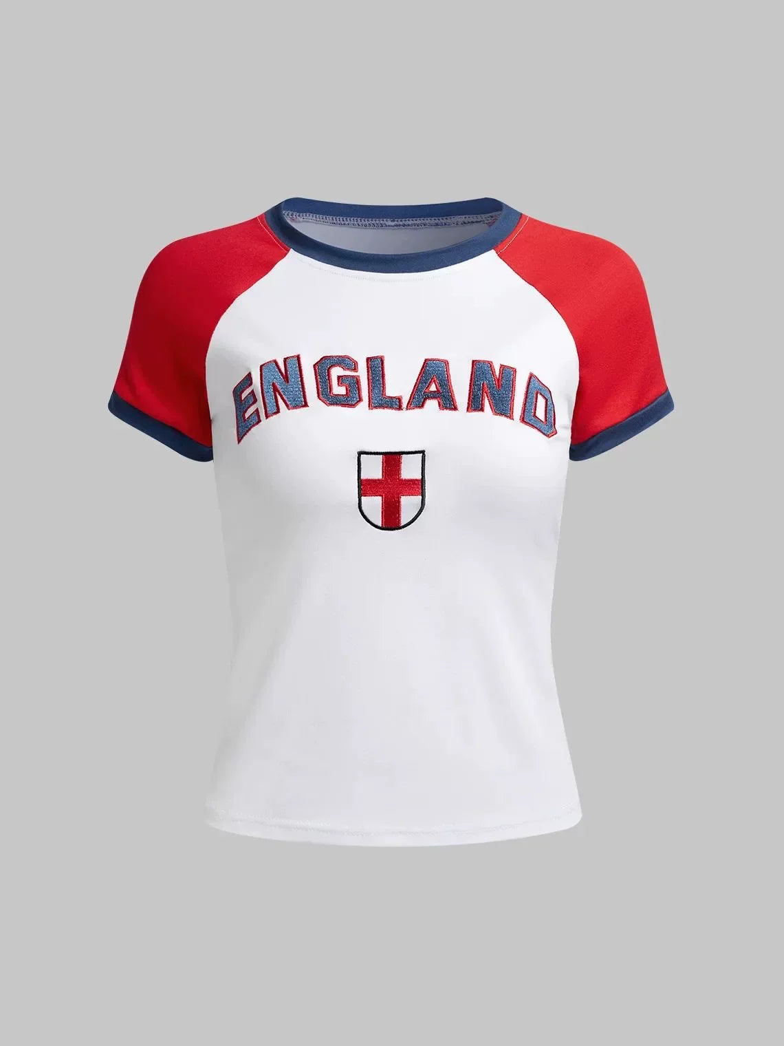 Kaerwx | Burgundy Y2K‑Inspired Football Style Short Sleeve Crop Top for Women