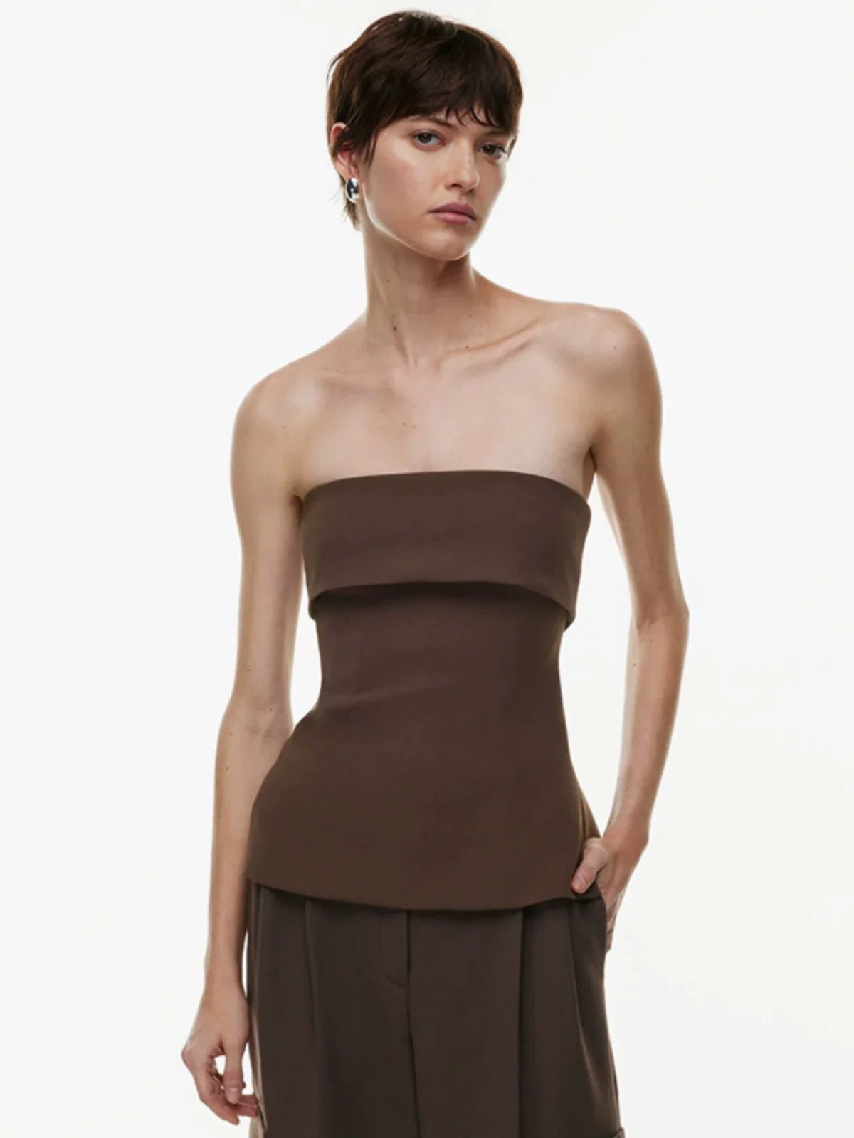 Kaerwx | Solid Color Summer Lapel Backless Slit Top for Women