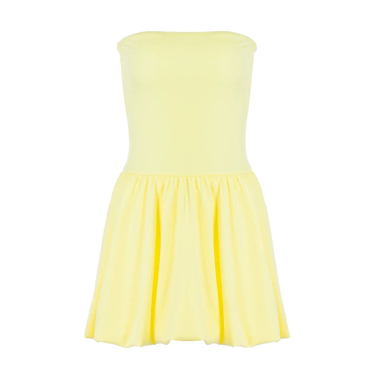 Kaerwx | One-Line Collar High-Waist Elastic Short Dress for Women