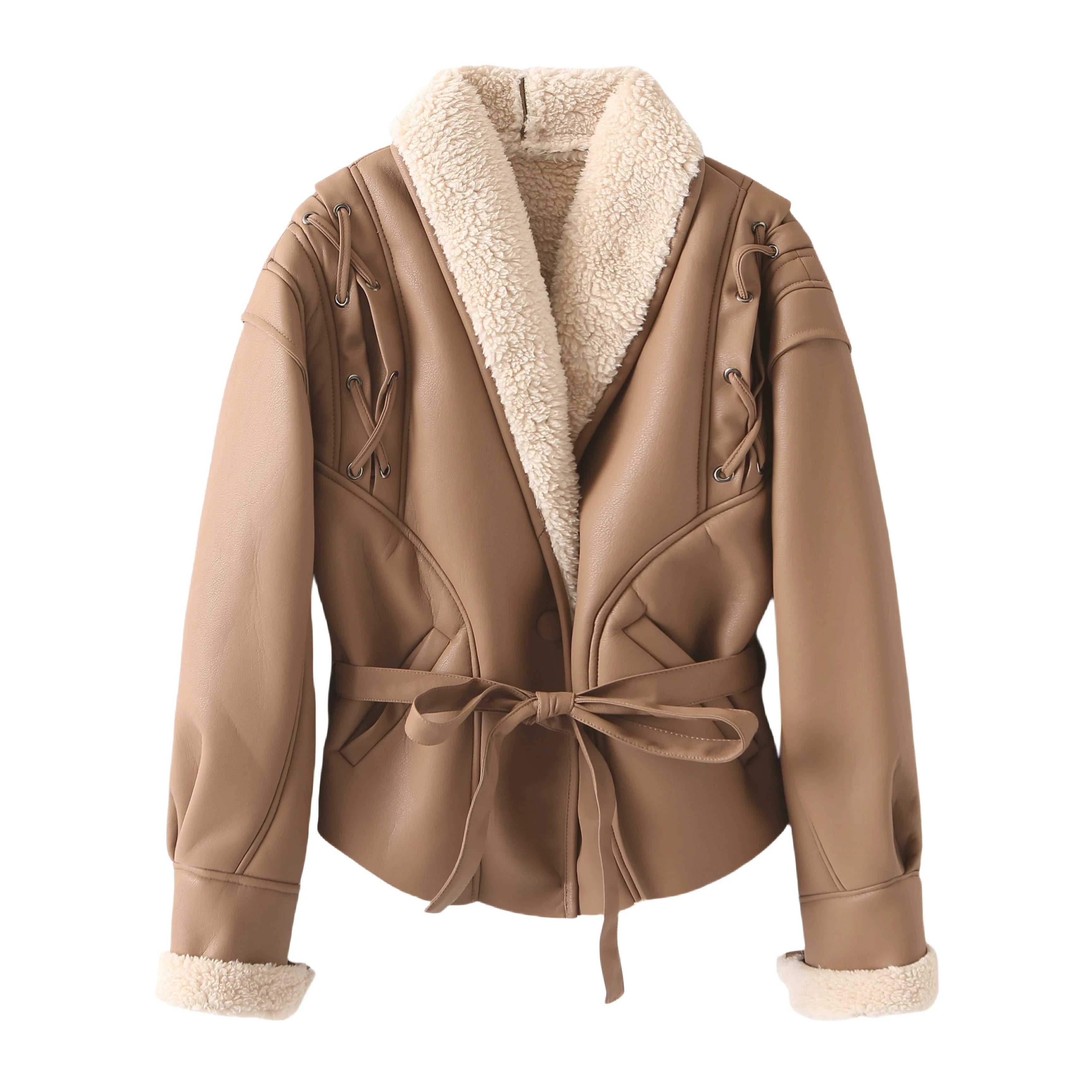 Kaerwx | Women’s Fur All-In-One Jacket – Nordic Retro Warm Winter Coat