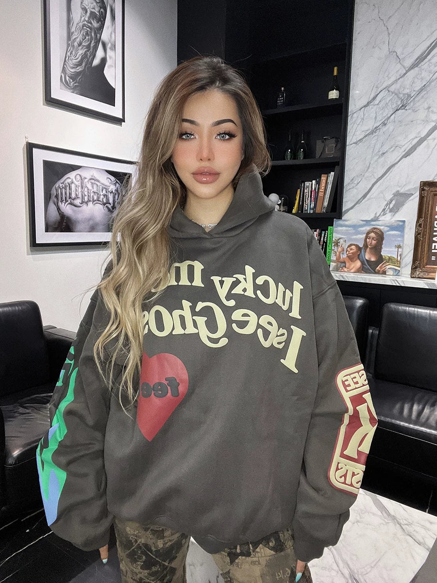 Kaerwx | Oversized Velvet Hoodie for Women – Casual & Trendy Autumn Winter Style