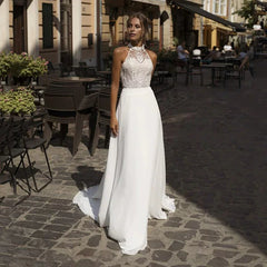 Kaerwx | Women’s European Style Light Luxury Wedding Dress Chiffon Lace Gown