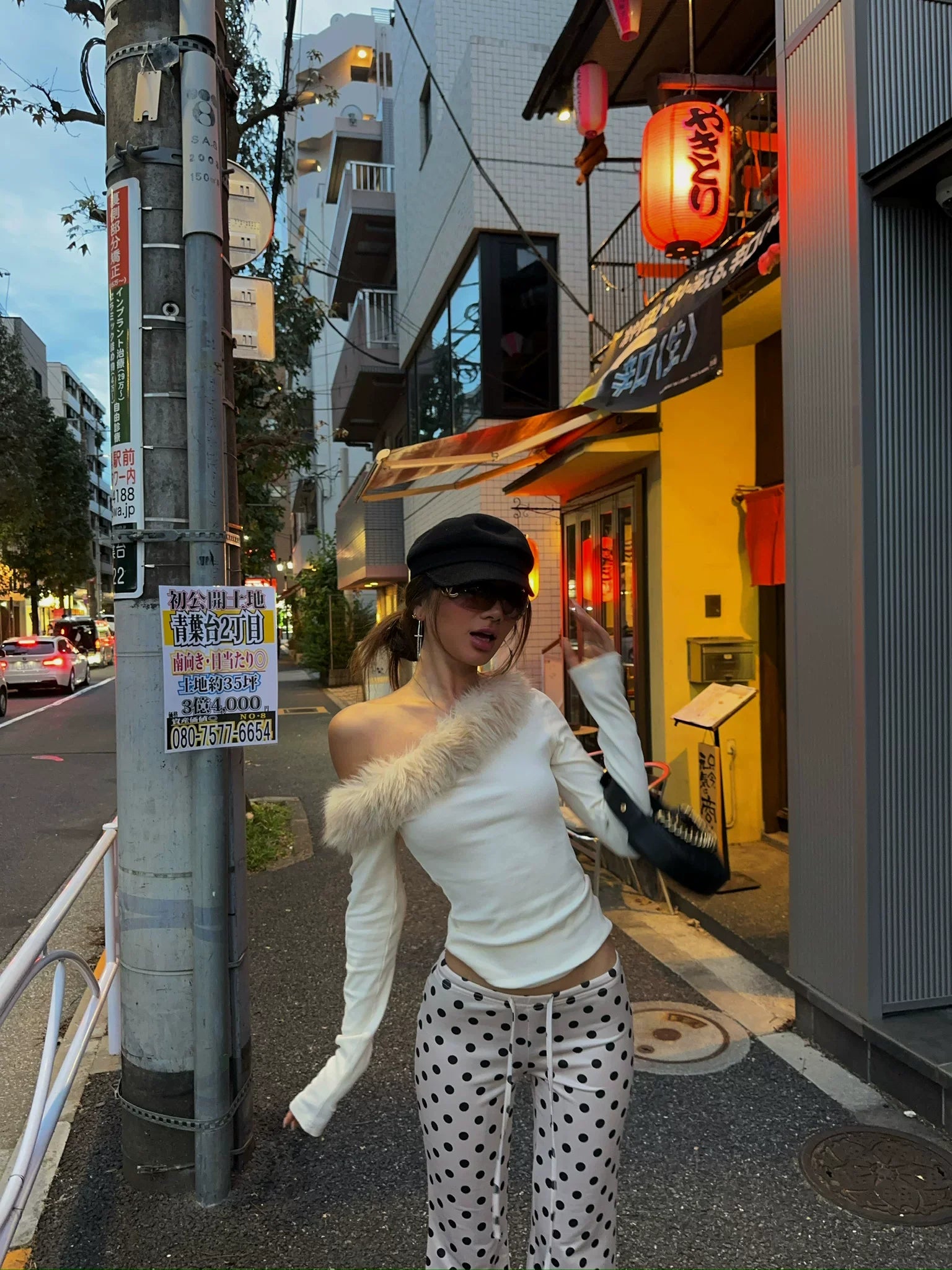 Kaerwx | Women’s Long-Sleeve Top with Fur Collar – Slim Fit Autumn & Winter Blouse