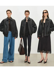 Kaerwx | Women’s Imported Suede & Sheepskin Jacket – Retro European Leather Coat