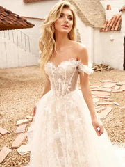 Kaerwx | Women’s One-Shoulder Light French Wedding Dress Elegant Bridal Gown