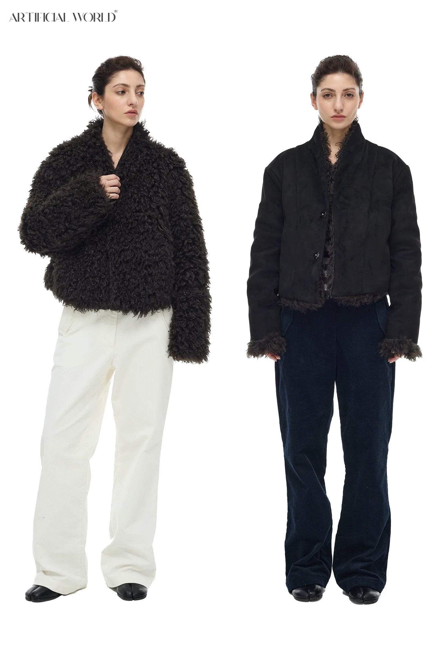 Kaerwx | Women’s Reversible Wool & Suede Jacket – Eco-Friendly Fur Outerwear