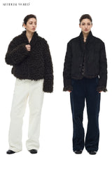 Kaerwx | Women’s Reversible Wool & Suede Jacket – Eco-Friendly Fur Outerwear