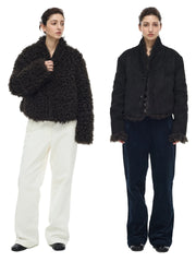 Kaerwx | Women’s Reversible Wool & Suede Jacket – Eco-Friendly Fur Outerwear