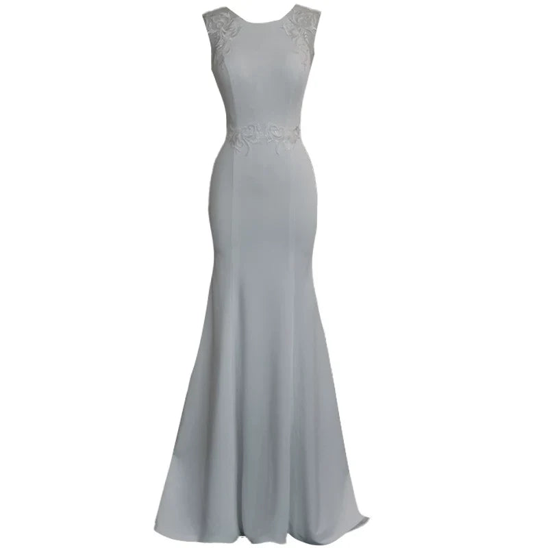 Kaerwx | Women’s French Satin Mermaid Wedding Dress Lace Slim Fit Tail
