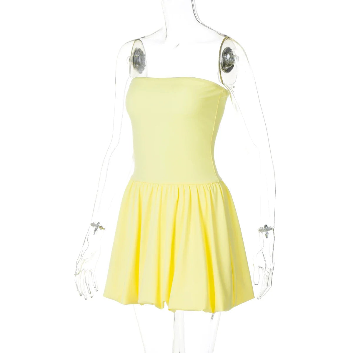Kaerwx | One-Line Collar High-Waist Elastic Short Dress for Women