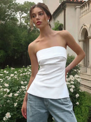 Kaerwx | Solid Color Summer Lapel Backless Slit Top for Women