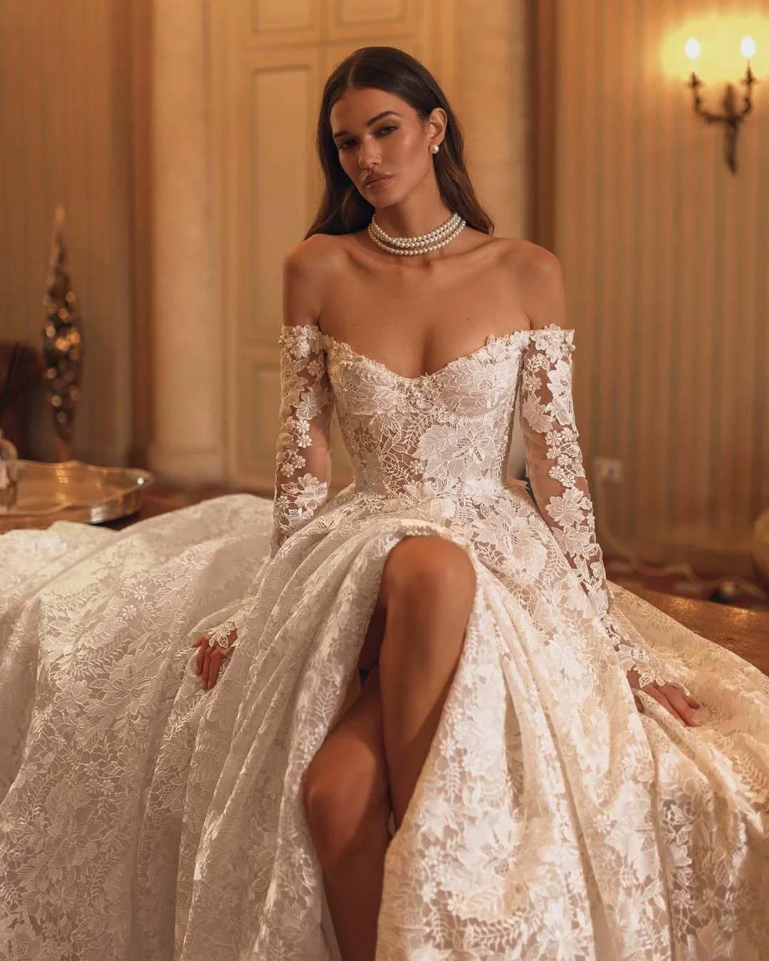 Kaerwx | Women’s Strapless Luxury Wedding Dress Retro Forest Style Bridal Gown