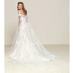 Kaerwx | Women’s One Shoulder Satin Mermaid Wedding Dress Slim Fit Detachable Train