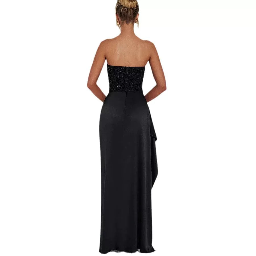 Kaerwx | Sequined Slit Short Dress for Evening and Dance