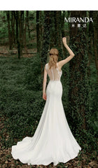 Kaerwx | Women’s French Satin Mermaid Wedding Dress Lace Slim Fit Tail