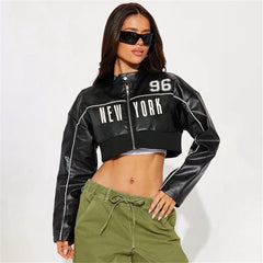 Kaerwx | Women’s Hip Hop Motorcycle Jacket Street Style Long Sleeve Outerwear
