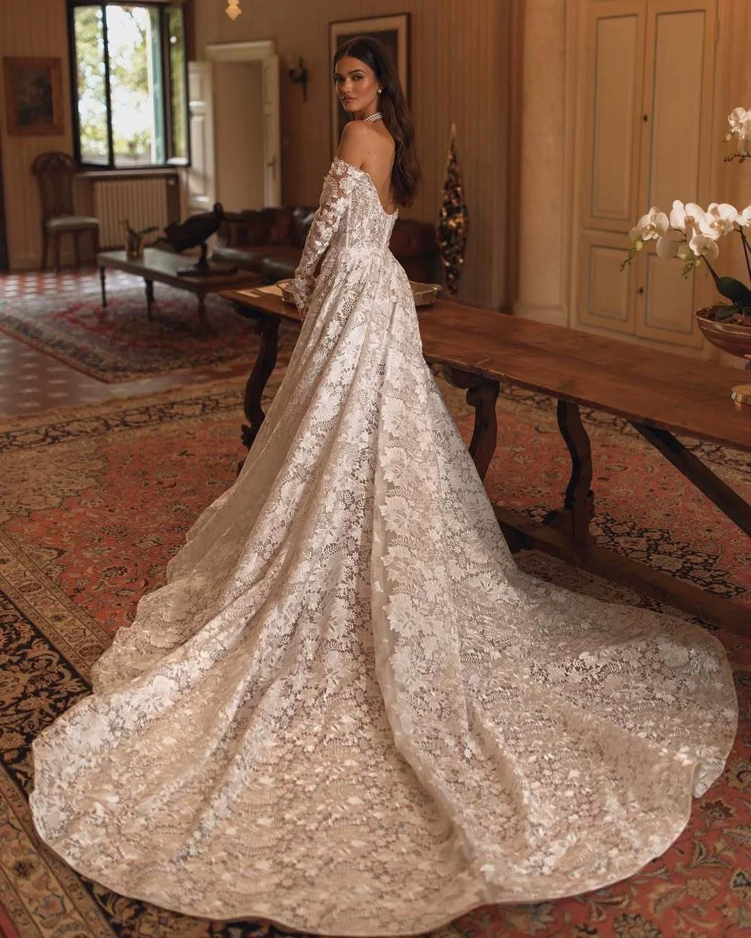 Kaerwx | Women’s Strapless Luxury Wedding Dress Retro Forest Style Bridal Gown