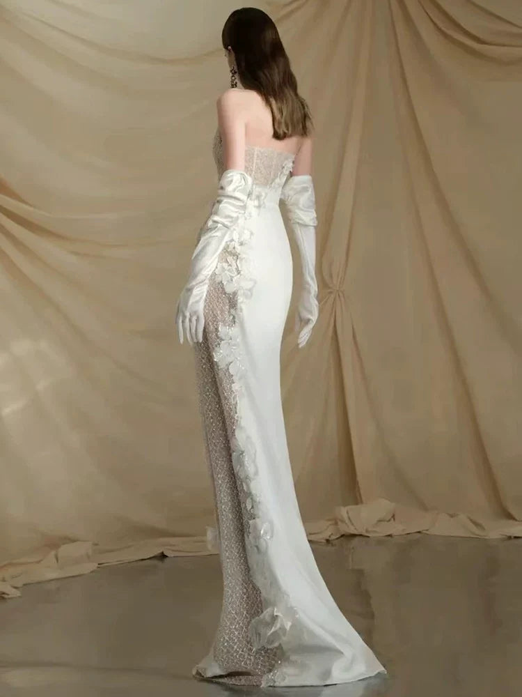 Kaerwx | Women’s Light French Wedding Dress White Luxurious Engagement Gown