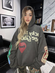Kaerwx | Oversized Velvet Hoodie for Women – Casual & Trendy Autumn Winter Style