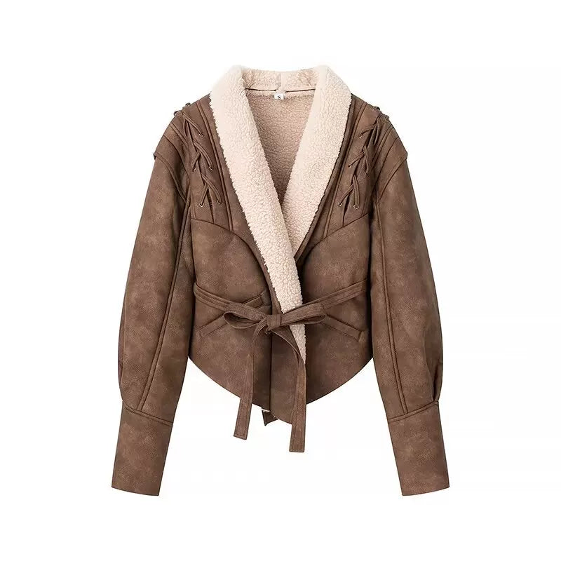 Kaerwx | Women’s Fur All-In-One Jacket – Nordic Retro Warm Winter Coat